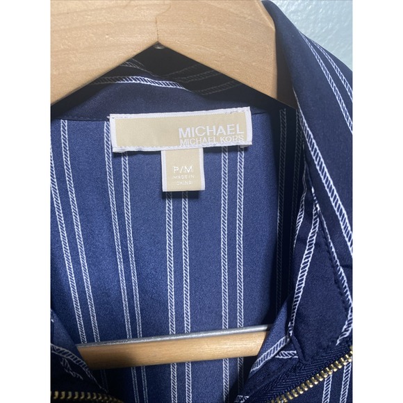 MICHAEL By Michael Kors Women's Zip Front Long Sleeve Blouse Size P/M - Picture 2 of 6
